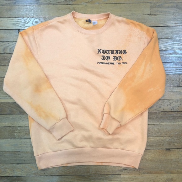 1 of 1  Distressed Pullover Sweatshirt - Picture 2 of 3